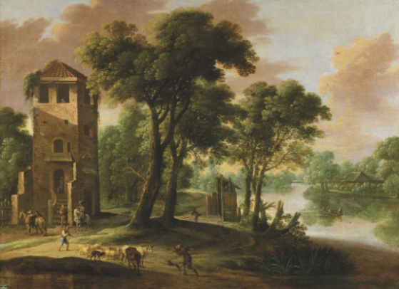 Sheperd and Horseman near a Tower in a River Landscape Sheperd and Horseman near a Tower in a River Landscape