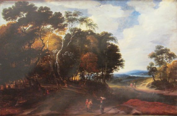 Wooded Landscape with a Few Figures on a Road Wooded Landscape with a Few Figures on a Road