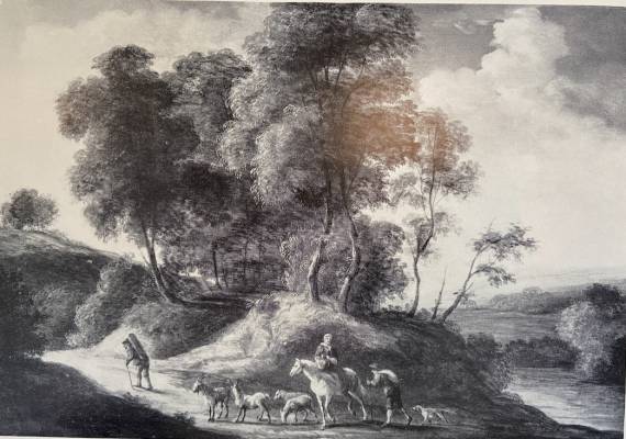 A Landscape with Goats and Figures in the Foreground