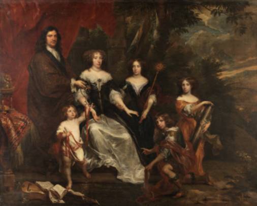 A Family Group with Children with Emblems of the Cardinal Virtues