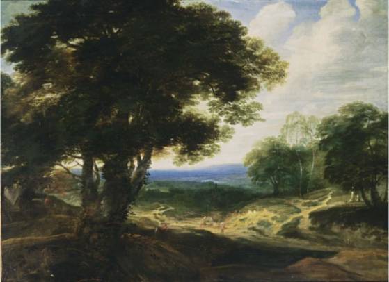 An Extensive Wooded Landscape with Travellers