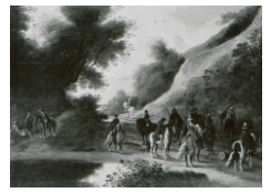 Work 1049: Sunken Road with Armed Horsemen