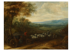 Work 2029:  Carriage with Six Horses in a Landscape
