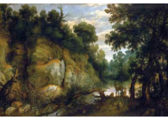 Work 5030: Wooded Landscape with Deers by a River