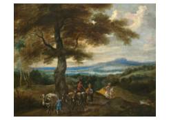 Work 5045: Wooded Landscape with Horseriders and Peasants
