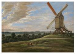 Work 5056: Windmill Dominating a Panomaric Landscape