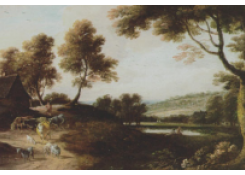 Work 5061: Figures and Farm Animals in a River Landscape