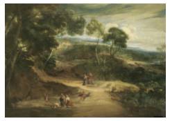 Work 5097: A Wooded Landscape with Nymphs and Putti 