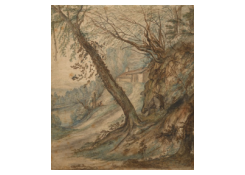 Work 5111: A Wooded Landscape with a Path to a House (recto)