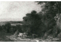 Work 5132: A Herdsman and His Cattle beside a Rocky Stream at the Edge of a Woodland