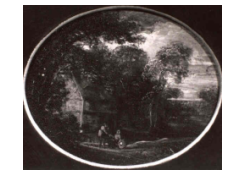 Work 5133: Wooded Landscape with a House and two Peasants