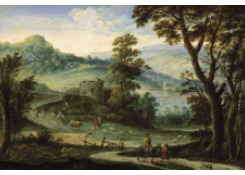 Work 5373: Lake Landscape with Shepherds and their Flocks