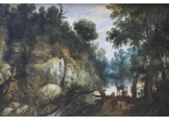 Work 6769: River Landscape with Animals and Saint Onofre