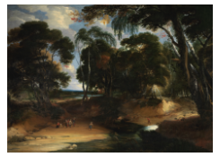 Work 888: Wooded Landscape with Ford